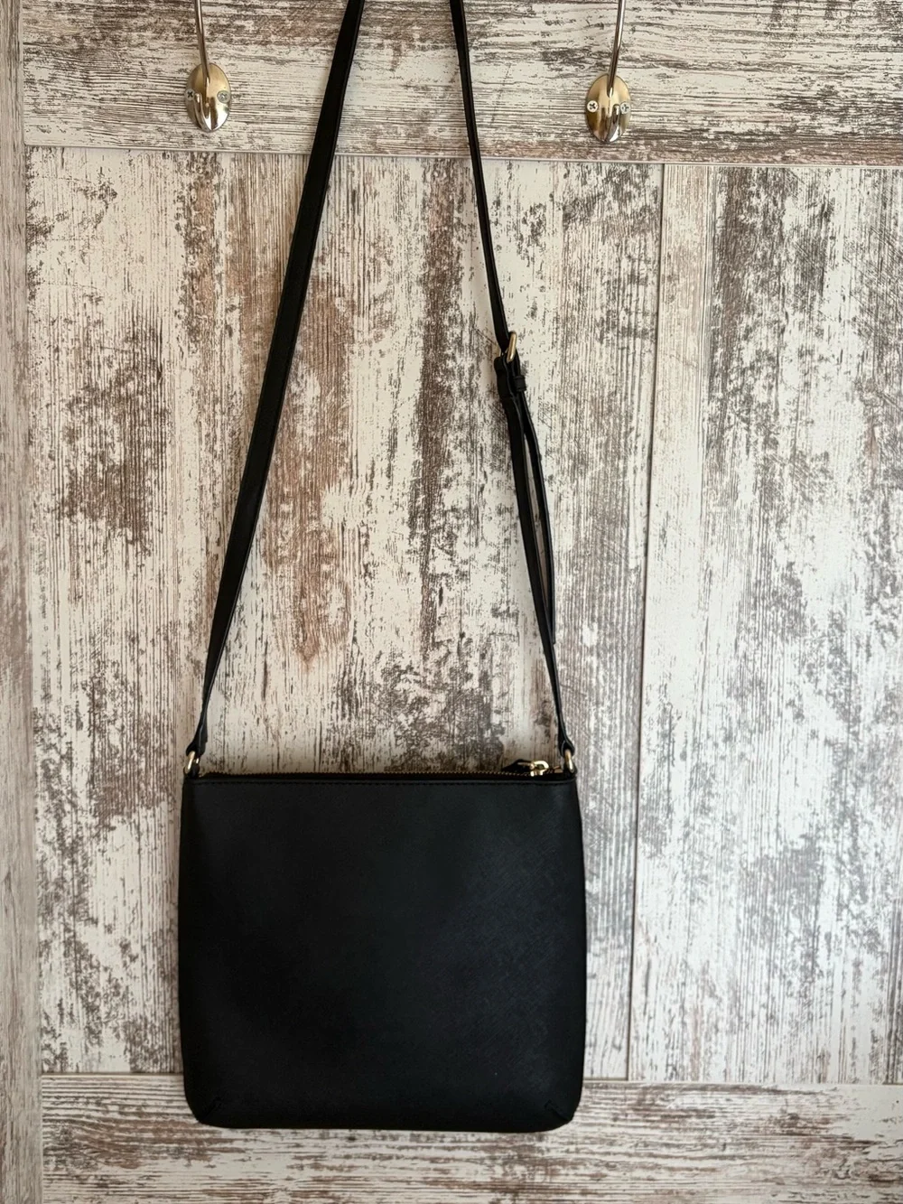 kate spade Black Saffiano Crossbody with Front Zip